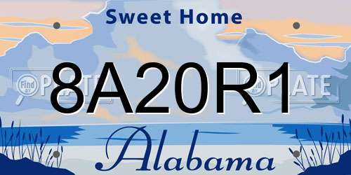 8A20R1 Alabama License Plate