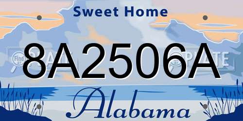 8A2506A Alabama License Plate