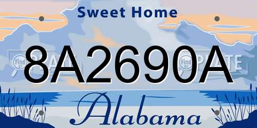 8A2690A Alabama License Plate