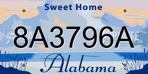 8A3796A Alabama License Plate