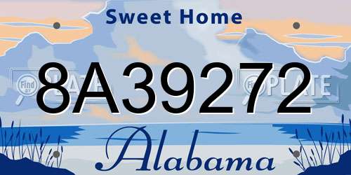 8A39272 Alabama License Plate