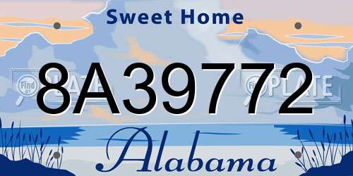8A39772 Alabama License Plate