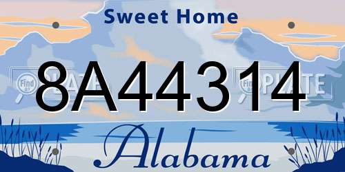 8A44314 Alabama License Plate