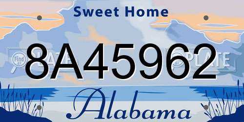 8A45962 Alabama License Plate