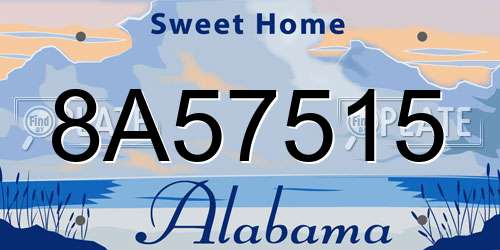 8A57515 Alabama License Plate