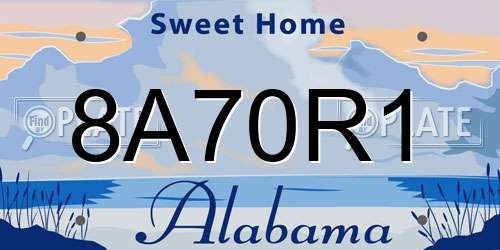 8A70R1 Alabama License Plate