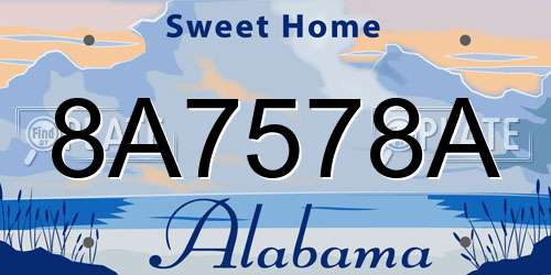 8A7578A Alabama License Plate