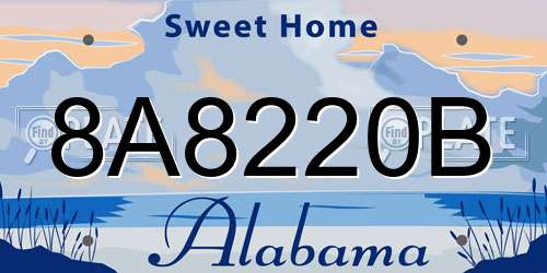 8A8220B Alabama License Plate