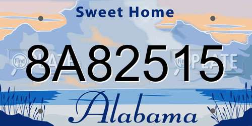 8A82515 Alabama License Plate