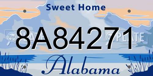 8A84271 Alabama License Plate