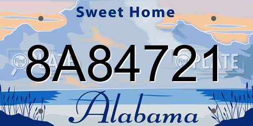 8A84721 Alabama License Plate
