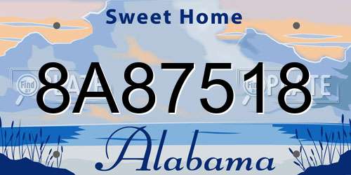 8A87518 Alabama License Plate