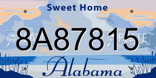 8A87815 Alabama License Plate