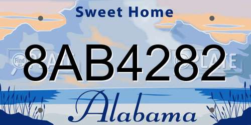 8AB4282 Alabama License Plate