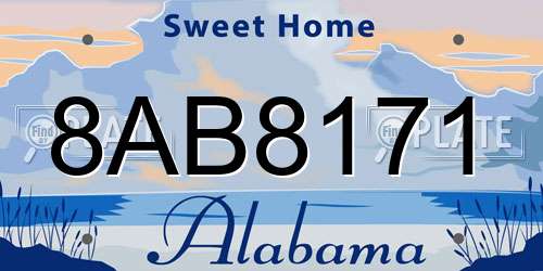 8AB8171 Alabama License Plate