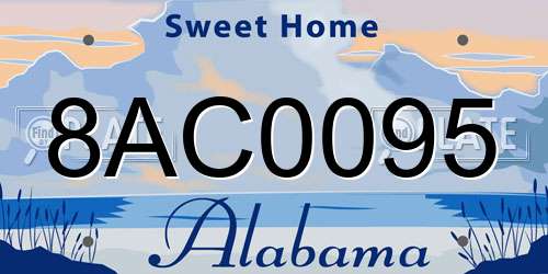 8AC0095 Alabama License Plate