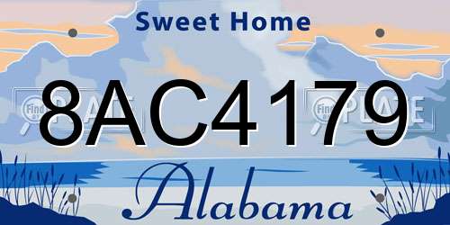 8AC4179 Alabama License Plate
