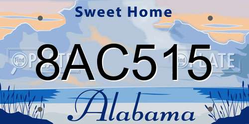 8AC515 Alabama License Plate