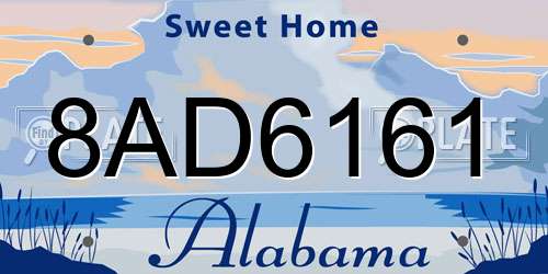 8AD6161 Alabama License Plate