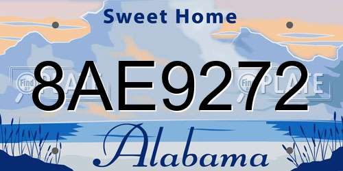 8AE9272 Alabama License Plate