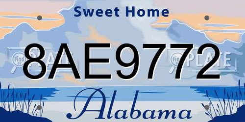 8AE9772 Alabama License Plate