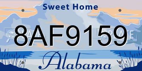 8AF9159 Alabama License Plate