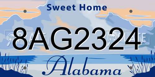 8AG2324 Alabama License Plate