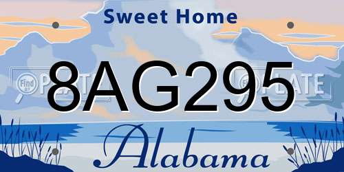 8AG295 Alabama License Plate
