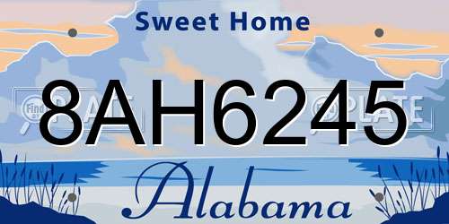 8AH6245 Alabama License Plate