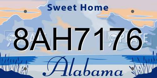 8AH7176 Alabama License Plate