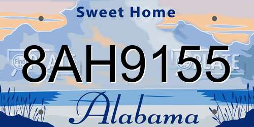 8AH9155 Alabama License Plate