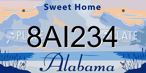 8AI234 Alabama License Plate