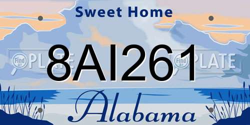 8AI261 Alabama License Plate
