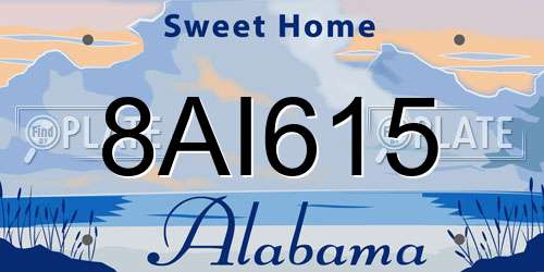 8AI615 Alabama License Plate