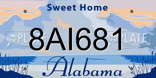8AI681 Alabama License Plate