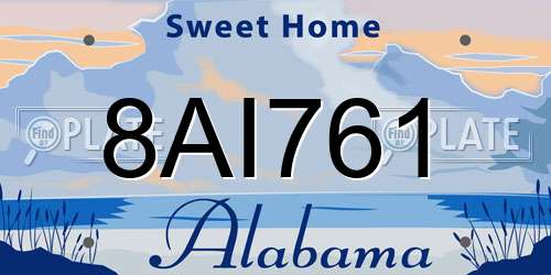 8AI761 Alabama License Plate