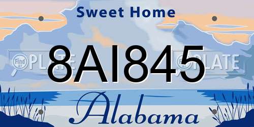 8AI845 Alabama License Plate