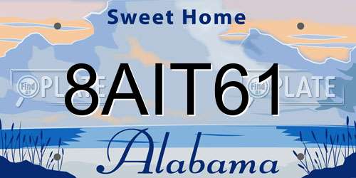 8AIT61 Alabama License Plate