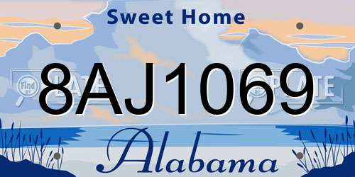 8AJ1069 Alabama License Plate