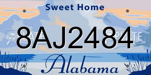 8AJ2484 Alabama License Plate