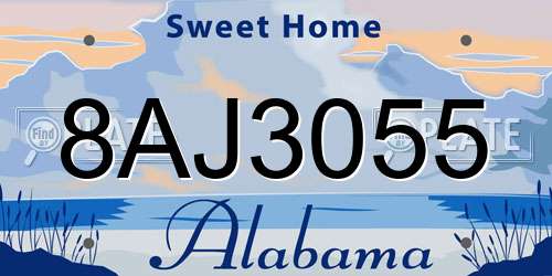 8AJ3055 Alabama License Plate