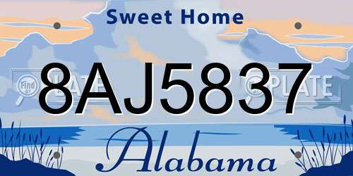 8AJ5837 Alabama License Plate