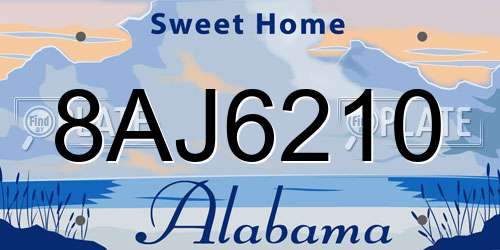 8AJ6210 Alabama License Plate