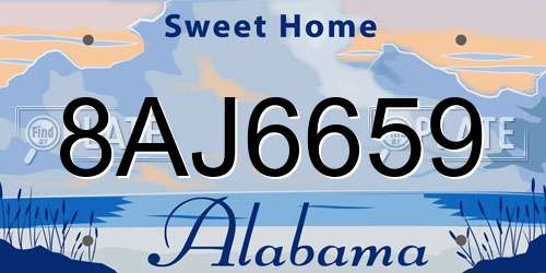 8AJ6659 Alabama License Plate
