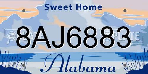 8AJ6883 Alabama License Plate