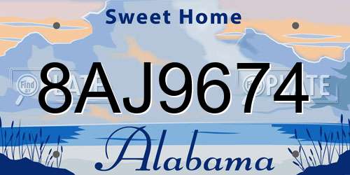 8AJ9674 Alabama License Plate