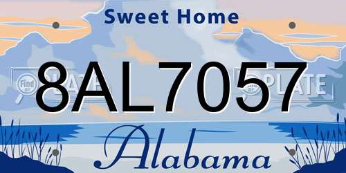 8AL7057 Alabama License Plate