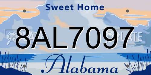 8AL7097 Alabama License Plate