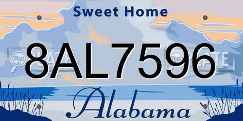 8AL7596 Alabama License Plate
