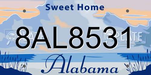 8AL8531 Alabama License Plate